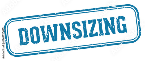 downsizing stamp. downsizing rectangular stamp on white background