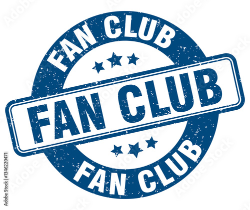 fan club stamp. fan club label. round grunge sign