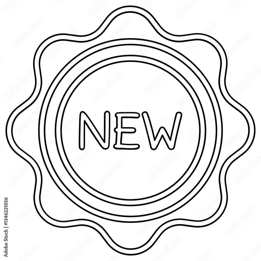 Obraz premium Label new icon in line style