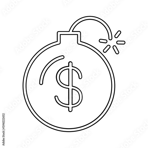 Debt icon in line style