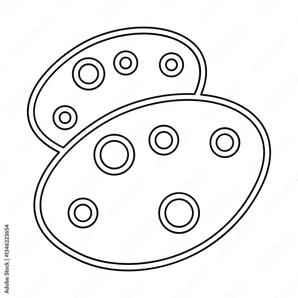 Fototapeta premium Chocolate chip cookies icon in line style