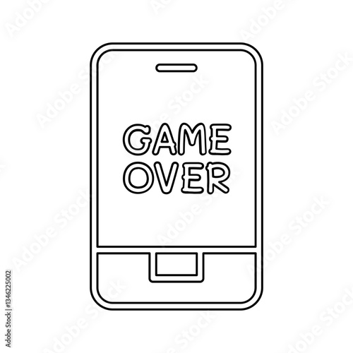 Mobile gaming icon in line style