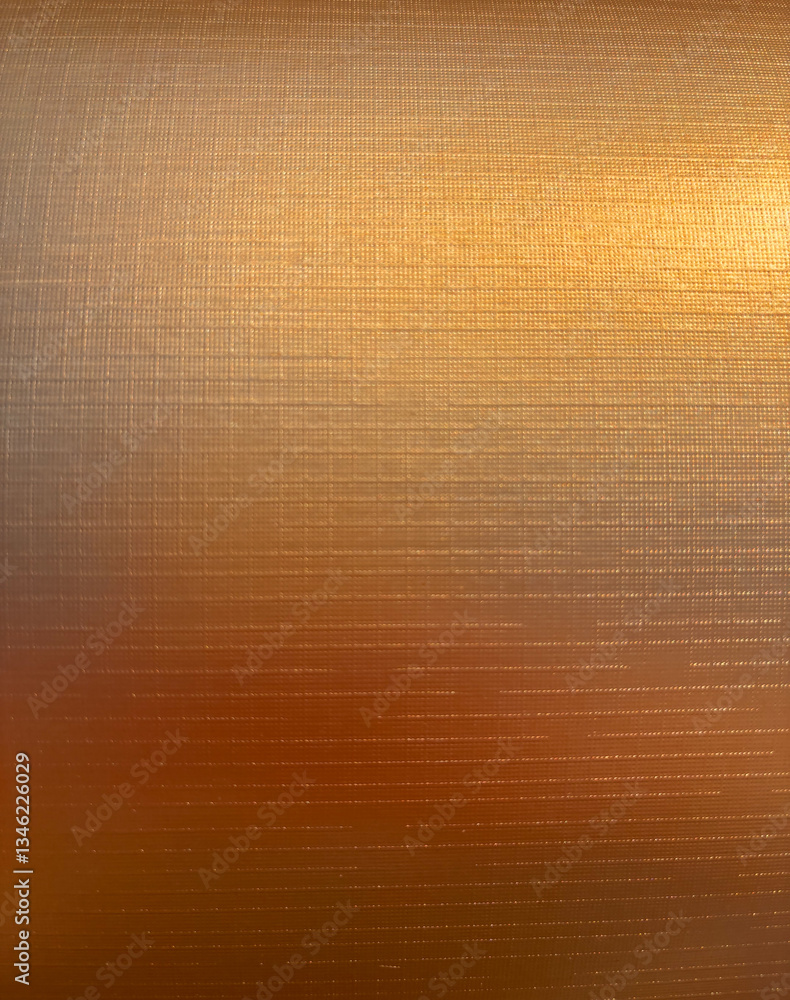 The gradient color of the copper background is like fine fabric, with horizontal lines and a golden hue. The light shines on it from above, creating a warm atmosphere. The gradient color of the copper background is like fine fabric, with horizontal lines and a golden hue. The light shines on it from above, creating a warm atmosphere.