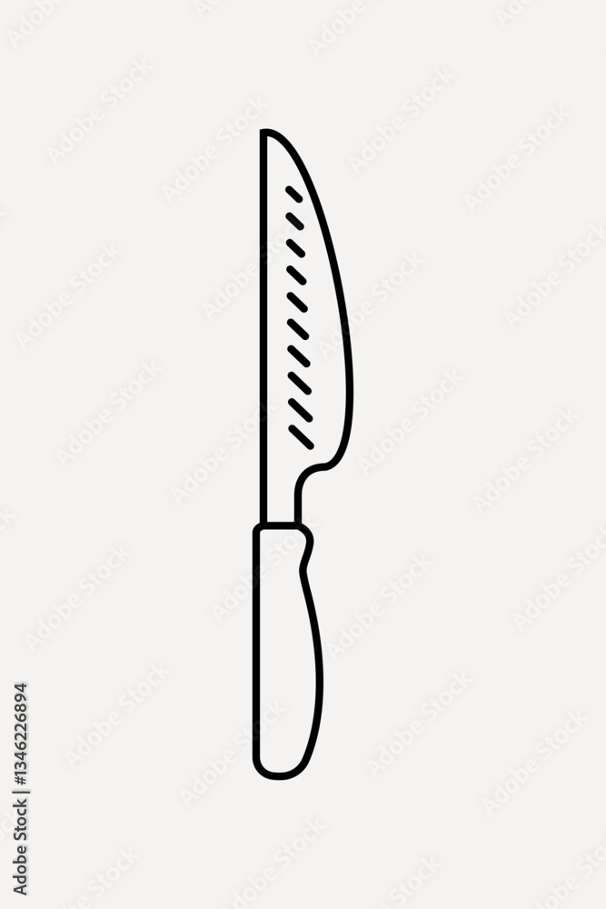 Fototapeta premium Chef's knife line art vector