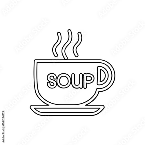 Soup icon in line style