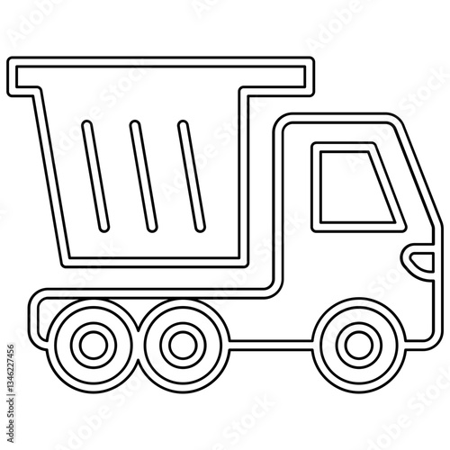 Tipper truck icon in line style