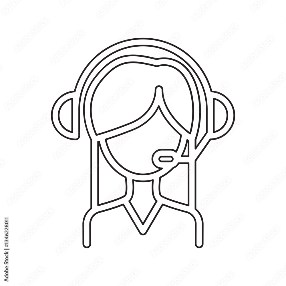 Obraz premium Call center icon in line style