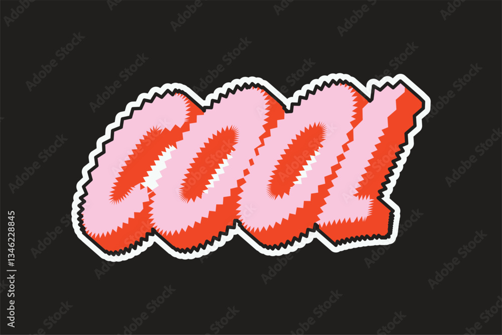 Fototapeta premium Cool typography collage element vector