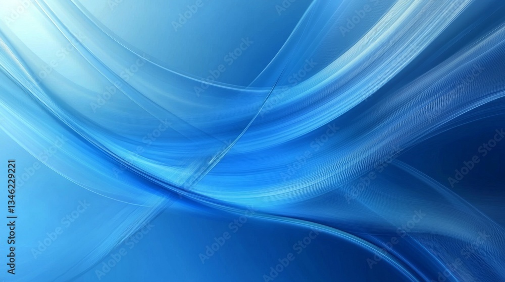 Fototapeta premium Abstract blue background with smooth curved design and blurred lines in a modern minimalist style 