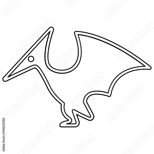 Pteranodon icon in line style