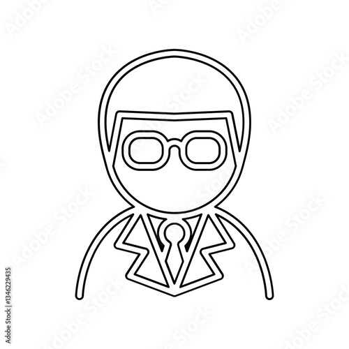 Scientist icon in line style