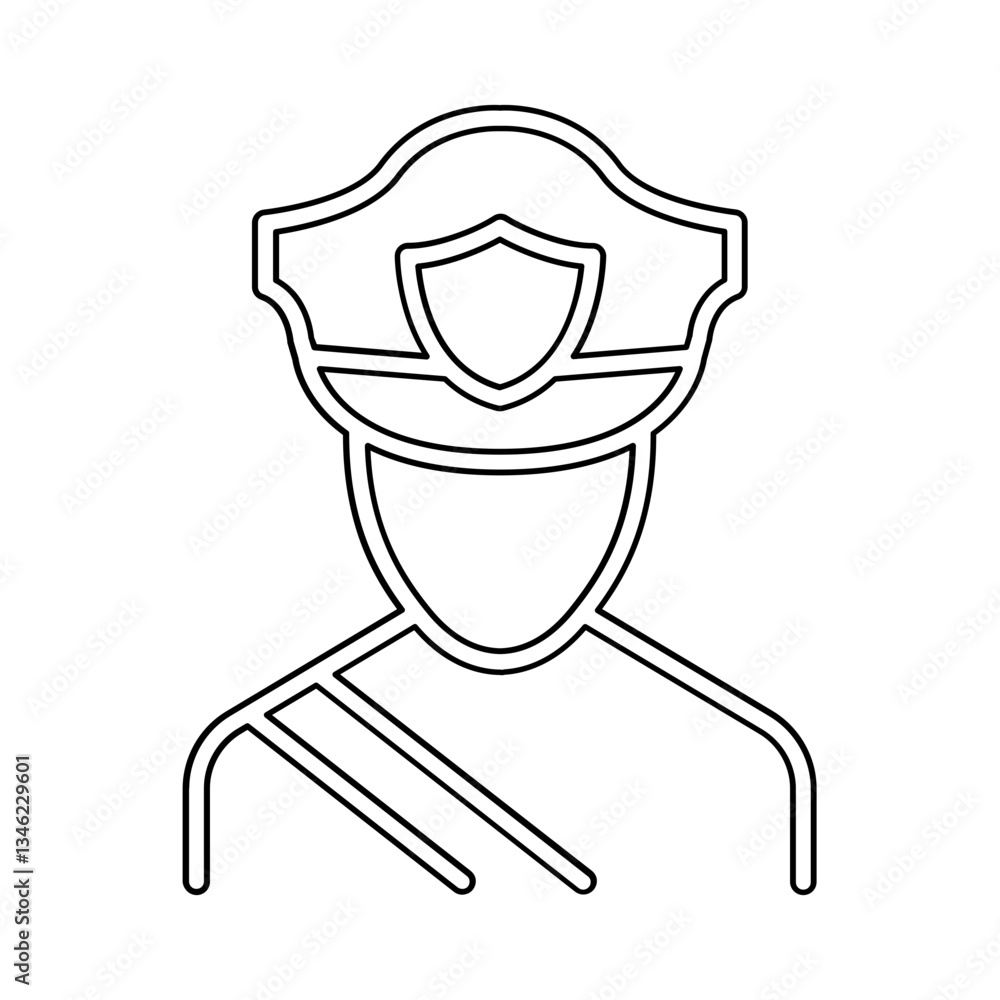 Obraz premium Policeman icon in line style