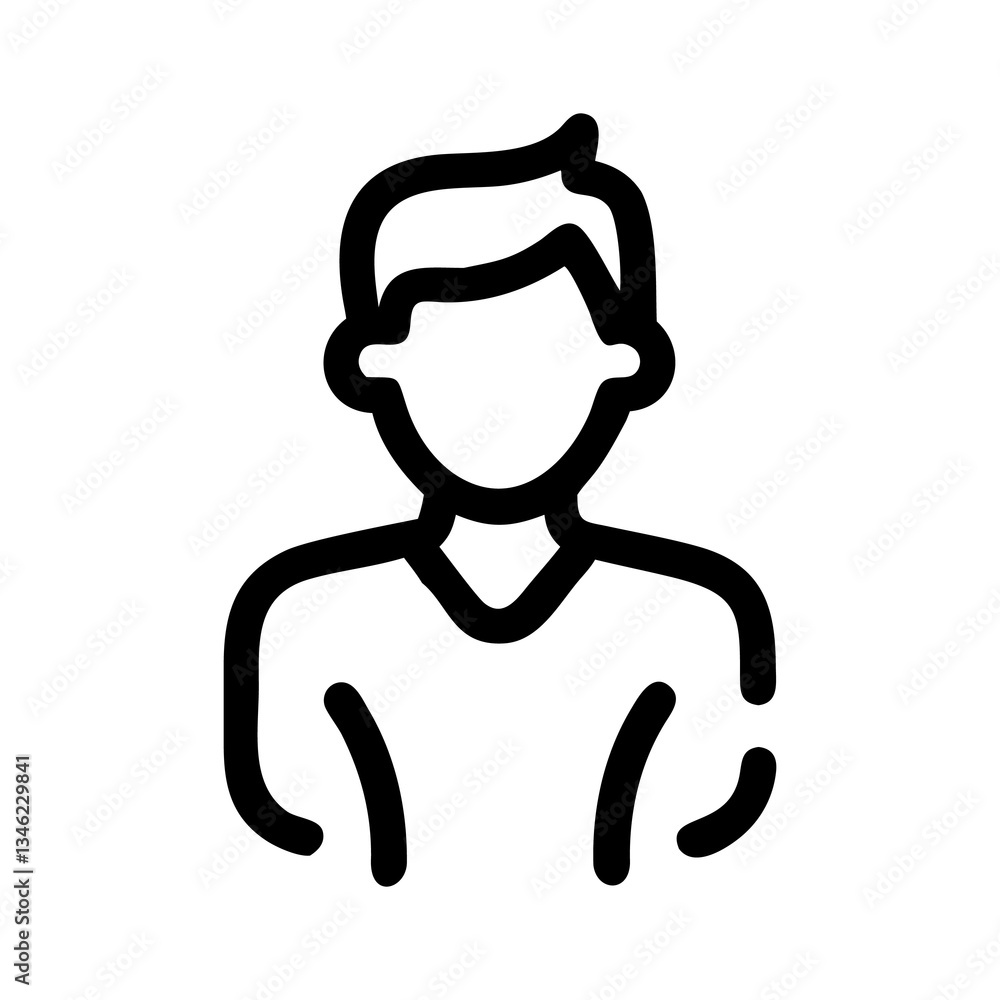 Obraz premium Male Icon - Boy or Man Silhouette Symbol in PNG Format