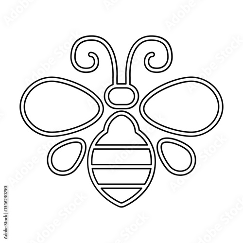 Bee icon in line style