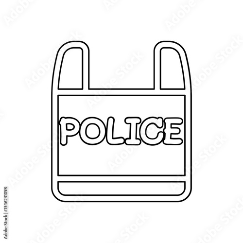 Bulletproof vest icon in line style