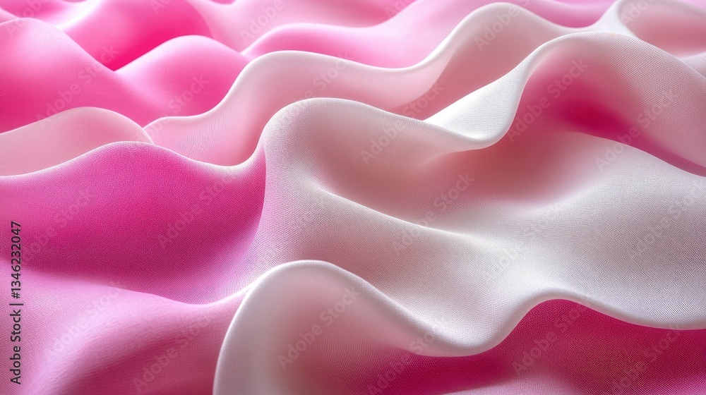 Obraz premium Abstract pink and white fabric texture, folds and ripples