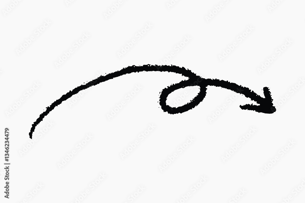 Curved black arrow illustration vector Curved black arrow illustration vector