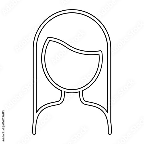 Long hair icon in line style