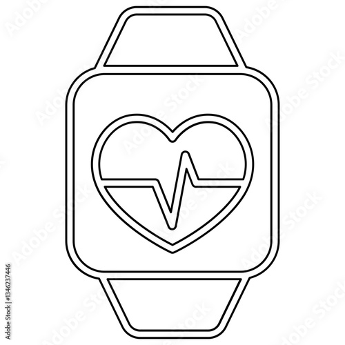 smartwatch icon in line style