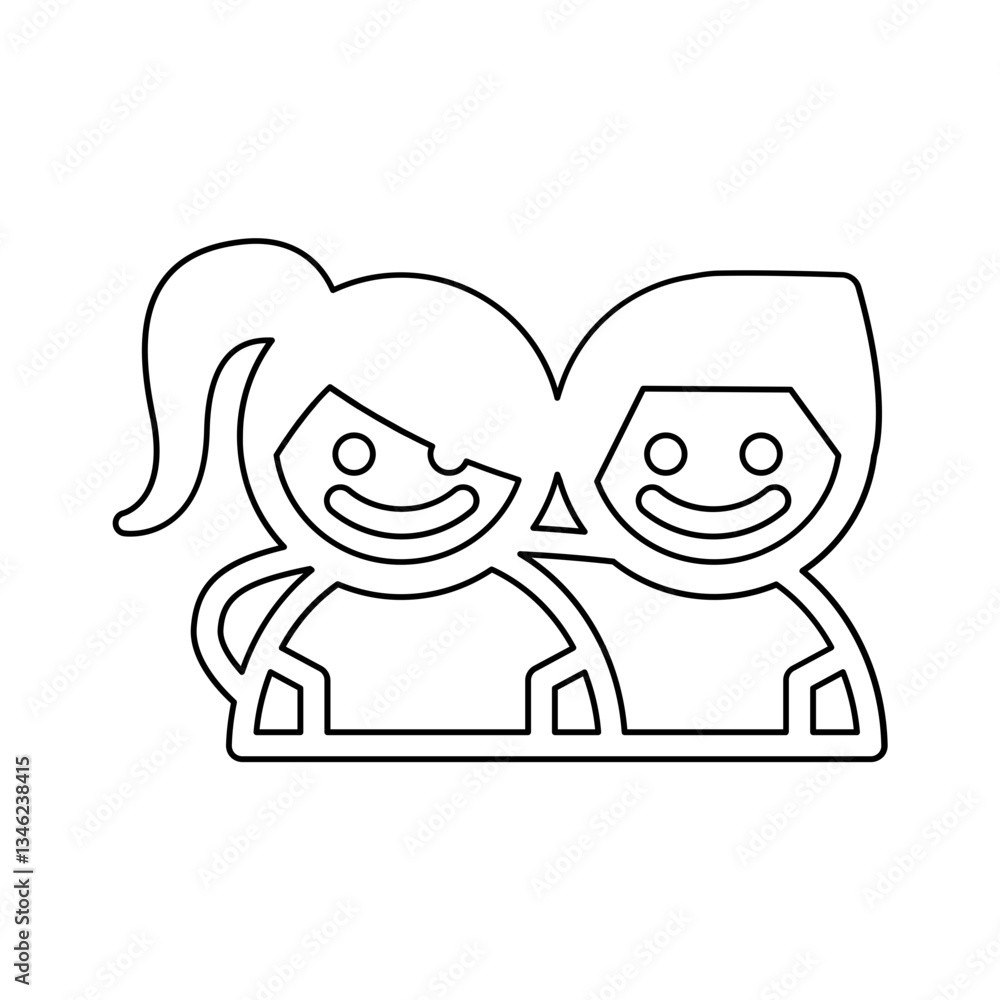 Friendship icon in line style Friendship icon in line style
