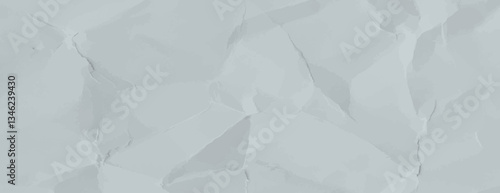 Gray crumpled paper background with a textured, wrinkled style. The gray background adds a subtle, artistic touch. Minimal crumple paper texture vector background