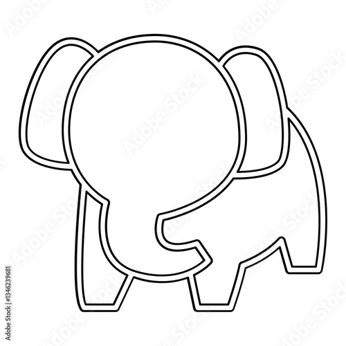Elephant icon in line style