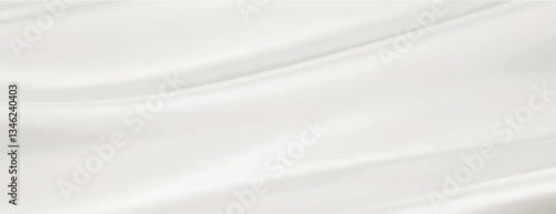 Elegant white background with a silky texture. The background features smooth, flowing lines. White color enhances the soft background feel. Smooth elegant silk fabric texture background vector