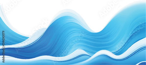 Creative Abstract Blue and White water ocean Motion Background with a Soft Gradient Curve and Text Space for Business and Marketing Graphics

