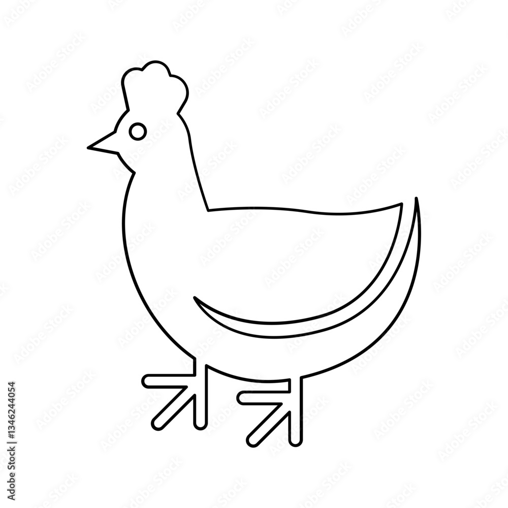 Fototapeta premium Chicken icon in line style