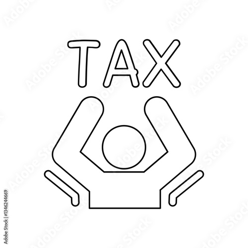 Tax burden icon in line style