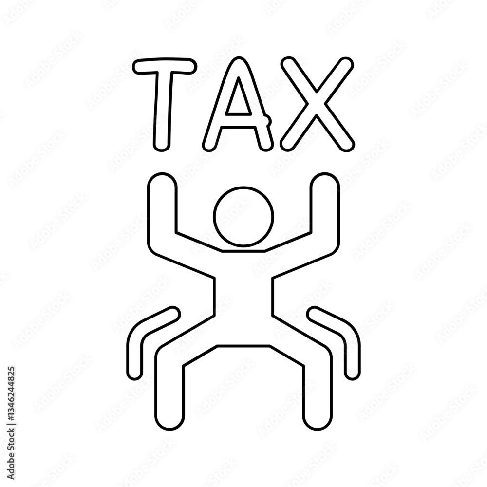 Tax burden icon in line style Tax burden icon in line style