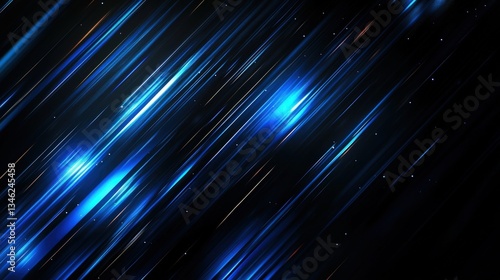 Dynamic Abstract Background with Flowing Blue Light Streaks and Subtle Sparkle Effects