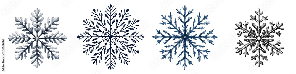 Beautifully detailed snowflake showcasing the intricate geometric patterns and delicate nature of winter frost and ice crystals Beautifully detailed snowflake showcasing the intricate geometric patterns and delicate nature of winter frost and ice crystals
