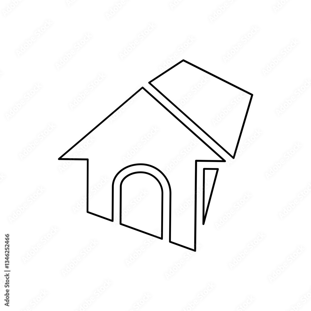 Fototapeta premium Home icon in line style