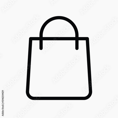 Shopping bag flat icon vector