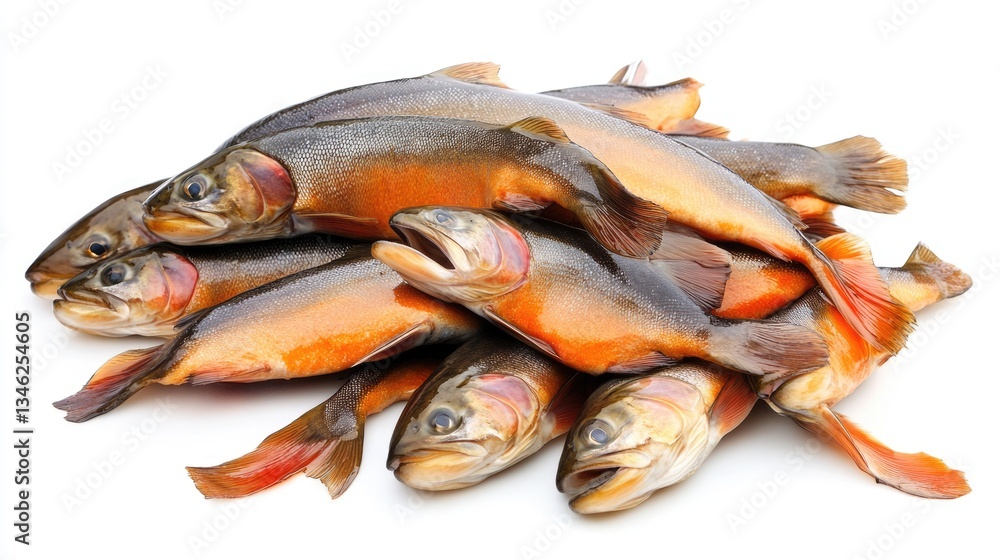 Arctic Char Fishing: Isolated Salmon Trout on Scorching White Background Arctic Char Fishing: Isolated Salmon Trout on Scorching White Background