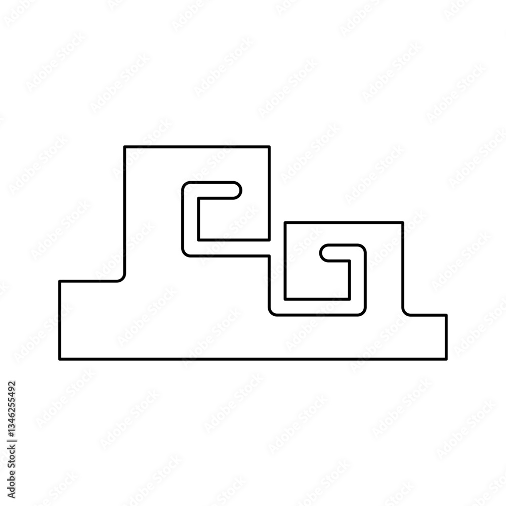 Japanese cloud icon in line style Japanese cloud icon in line style
