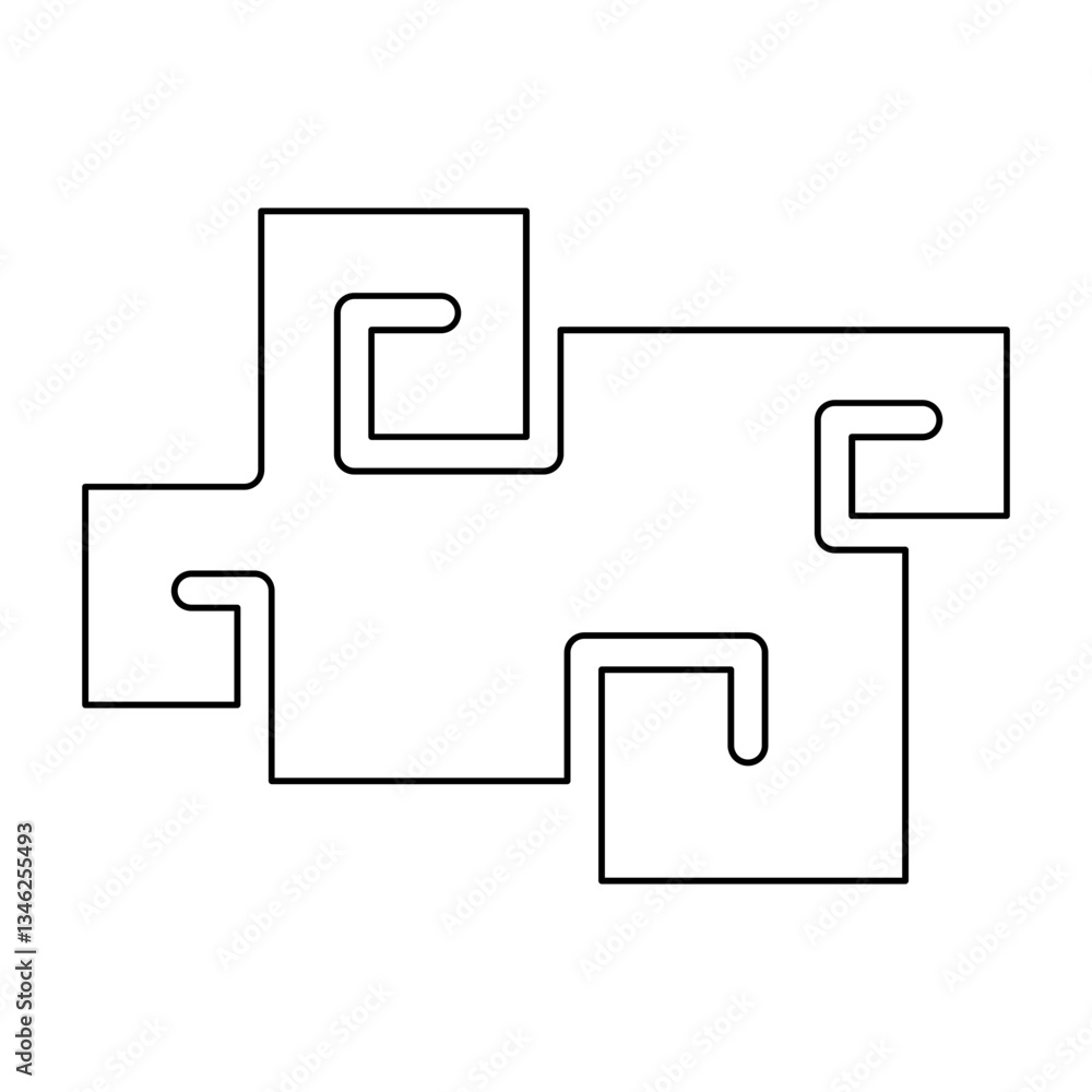 Japanese cloud icon in line style Japanese cloud icon in line style