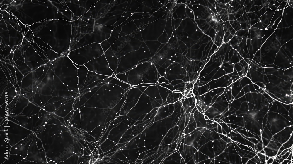 Abstract picture of white particle with sparkle atom style design connect and flow show energy dynamic represent connection of star in universe or dust atom in space with mysterious scene. AIG53. Abstract picture of white particle with sparkle atom style design connect and flow show energy dynamic represent connection of star in universe or dust atom in space with mysterious scene. AIG53.