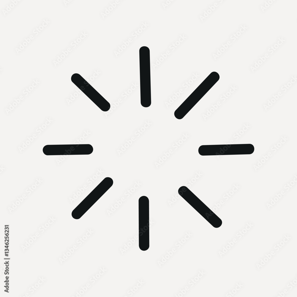 Minimalist loading icon with radial lines on a light, element vector Minimalist loading icon with radial lines on a light, element vector