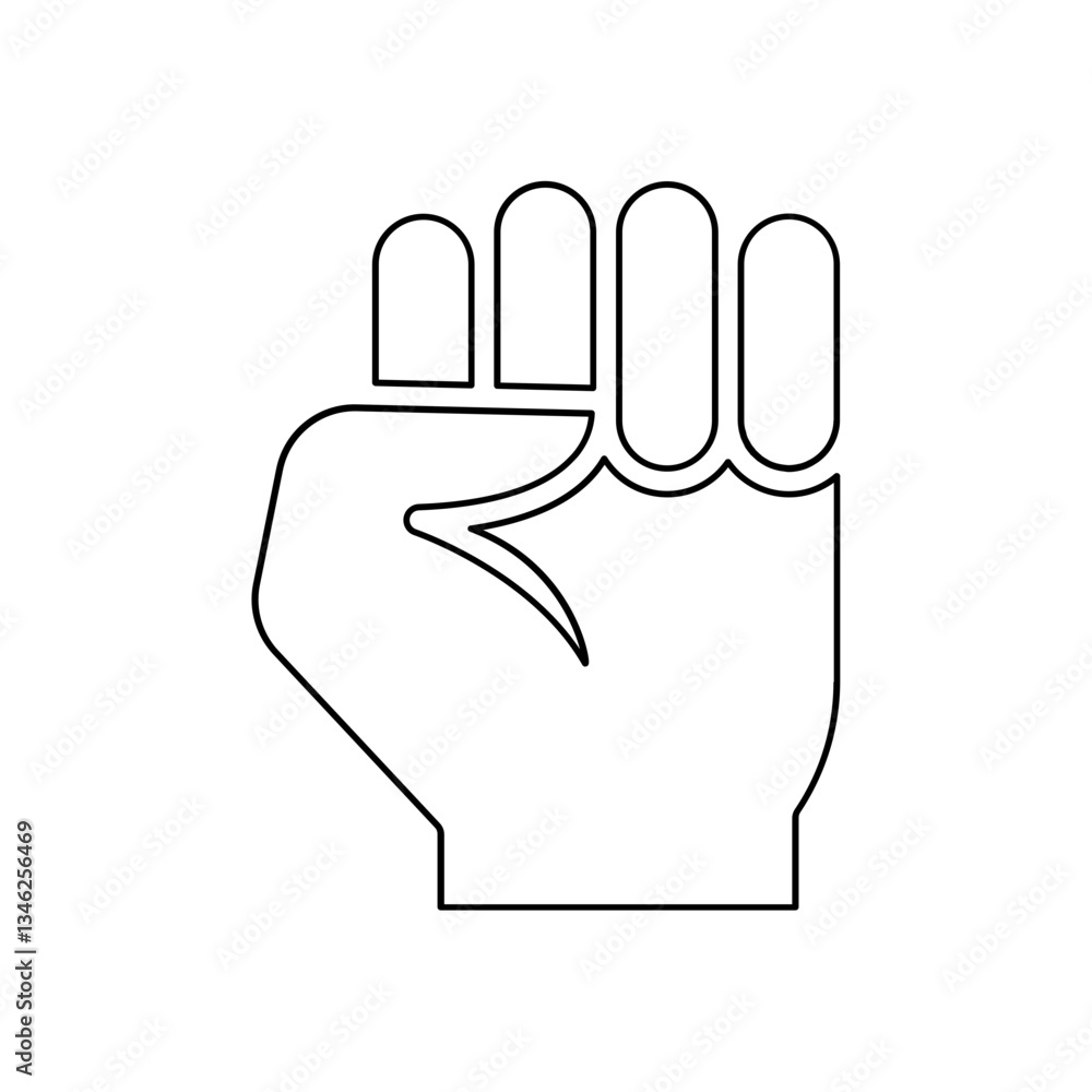 Obraz premium Fist icon in line style