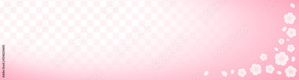 春の桜と和柄の横長のフレーム素材 ピンク 春の桜と和柄の横長のフレーム素材 ピンク