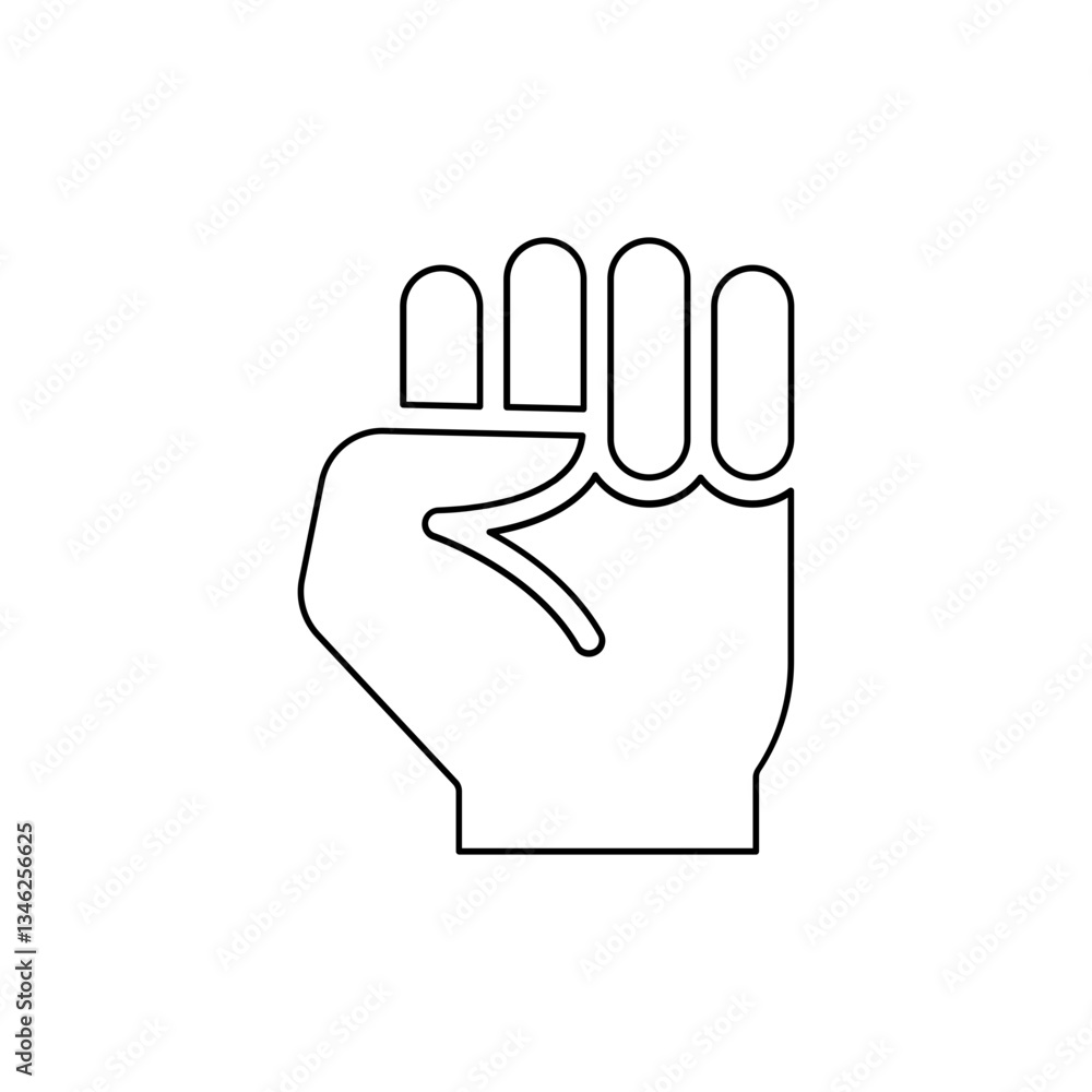 Obraz premium Fist icon in line style