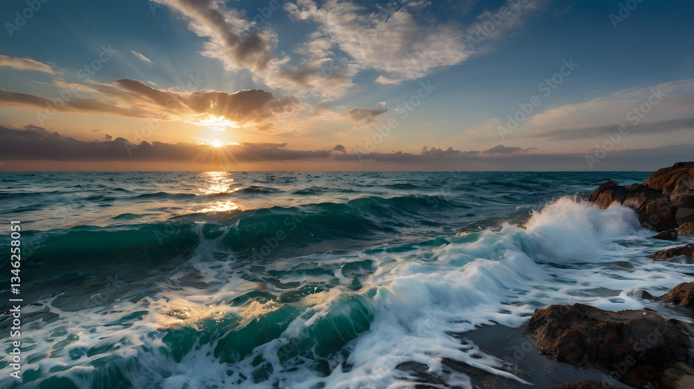 Fototapeta premium sunset over the sea