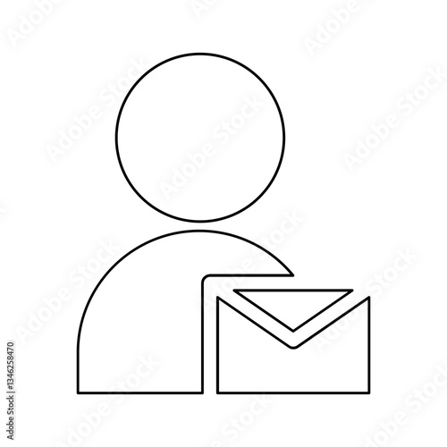 Email notification icon in line style