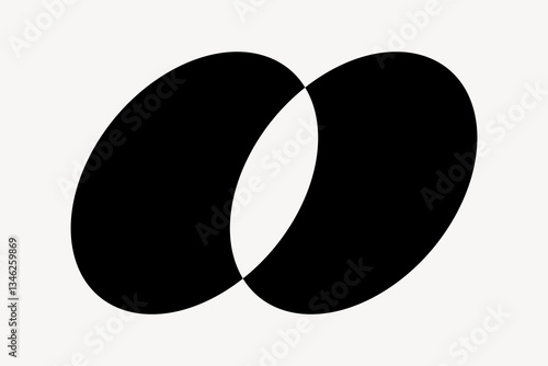 Abstract overlapping black ovals vector