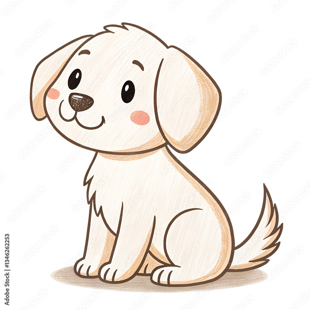 Cute Puppy with friendly mood sitting against white background Cute Puppy with friendly mood sitting against white background