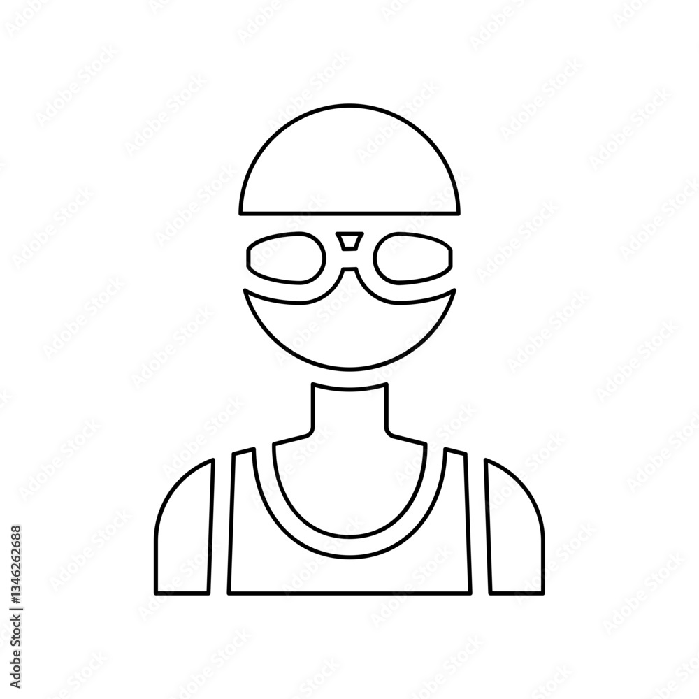 Obraz premium Swimmer icon in line style