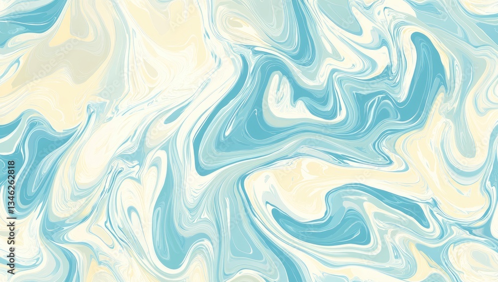 Abstract marbled design in light teal and cream tones Abstract marbled design in light teal and cream tones
