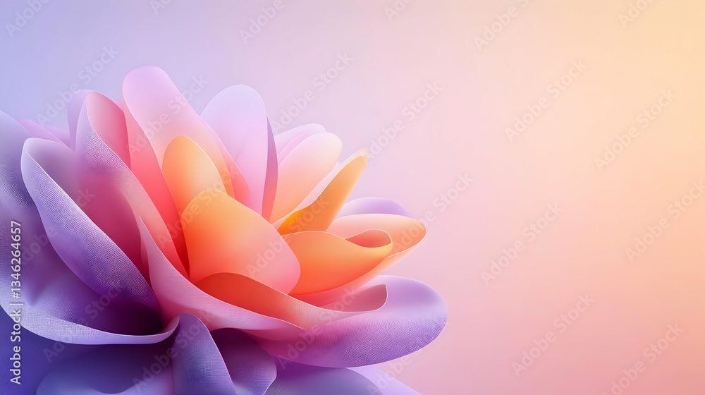 Fototapeta premium Abstract Colorful 3D Rose Illustration